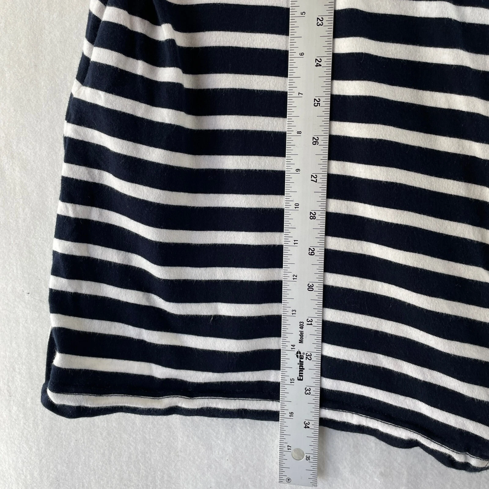T shirt abito Kate Spade taglia XL bue bianco a righe collo rotondo manica corta lavorato a maglia