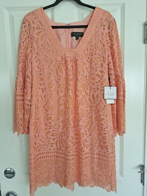 knee length dresses for ladies Laundry by Shelli Segal, Girls' Lace Dress, White/Black, Size 12 (may run  small)