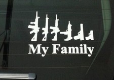 My Family Assault Rifle Handgun Guns Car Truck Window 6 Vinyl Decal White My Family Assault Rifle Handgun Guns Car Truck Window 6 Vinyl Decal White
