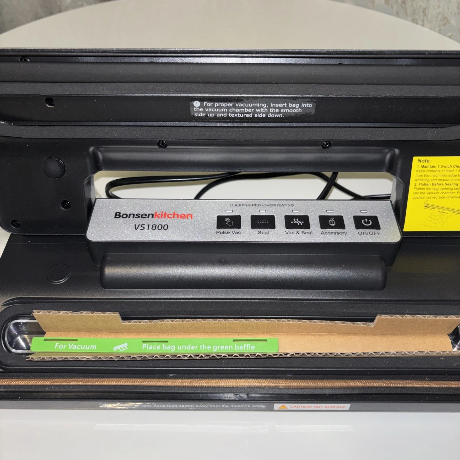 Bonsenkitchen Vacuum Sealer Vacuum new Fast-Compact Sealer with 2 bags rolls