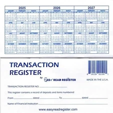 12 Checkbook Transaction Registers 2025-2026-2027 Calendars Check Book Bank .