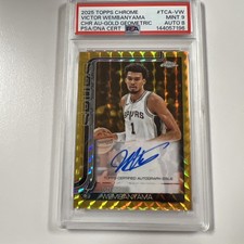 2025-26 Topps Chrome Victor Wembanyama Gold Geometric Refractor Auto /50 PSA 9