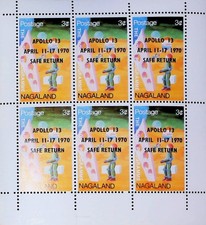 Nagaland 1969 3c Moon Programme Optd Apollo Lunar Landing MNH** Sheet LX193