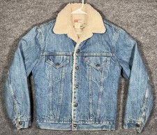 Vintage Levi s 70605-0213 Sherpa Lined Denim Trucker Jacket USA Type III Mens 38