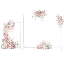 3pcs Rectangular Metal Backdrop Stands Weddings Party Balloon Frames White Decor