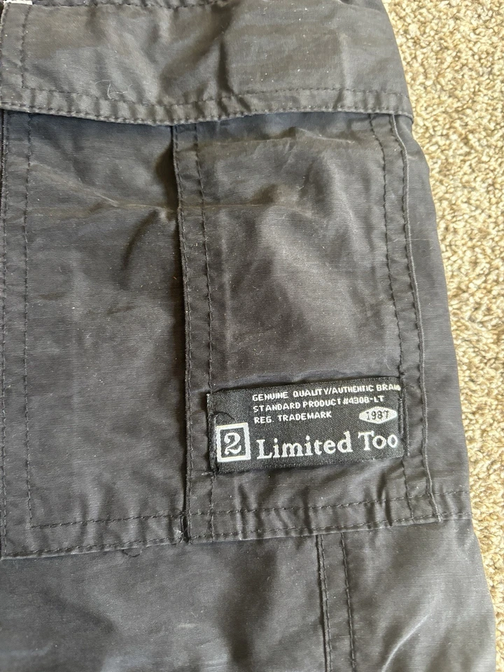 Vintage Y2K Limited Too Black Cargo Pants Removable Lengths Rhinestone Girls 7JR - Image 4 of 4