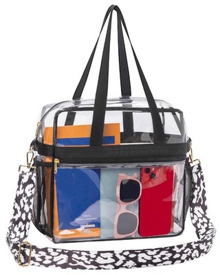 Paxiland Clear Bag for Stadium Events 12x6x12, Tote with Cow-strap