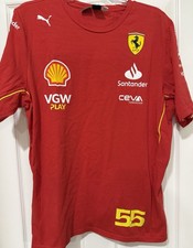 Scuderia Ferrari Shirt Mens Large Red Black F1 Racing Carlos Sainz 55 Tee