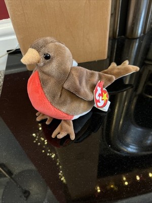 Brandneu mit Etikett Ty Beanie Baby Babys früh Rotkehlchen Rotbrust neu mit Etikett