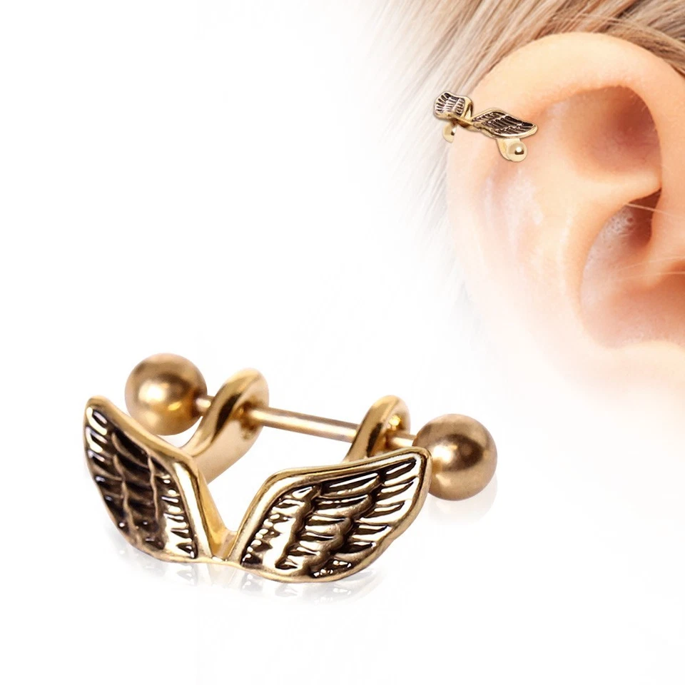 Gold Plated Angel Wing Cartilage Cuff - Image 3 of 4