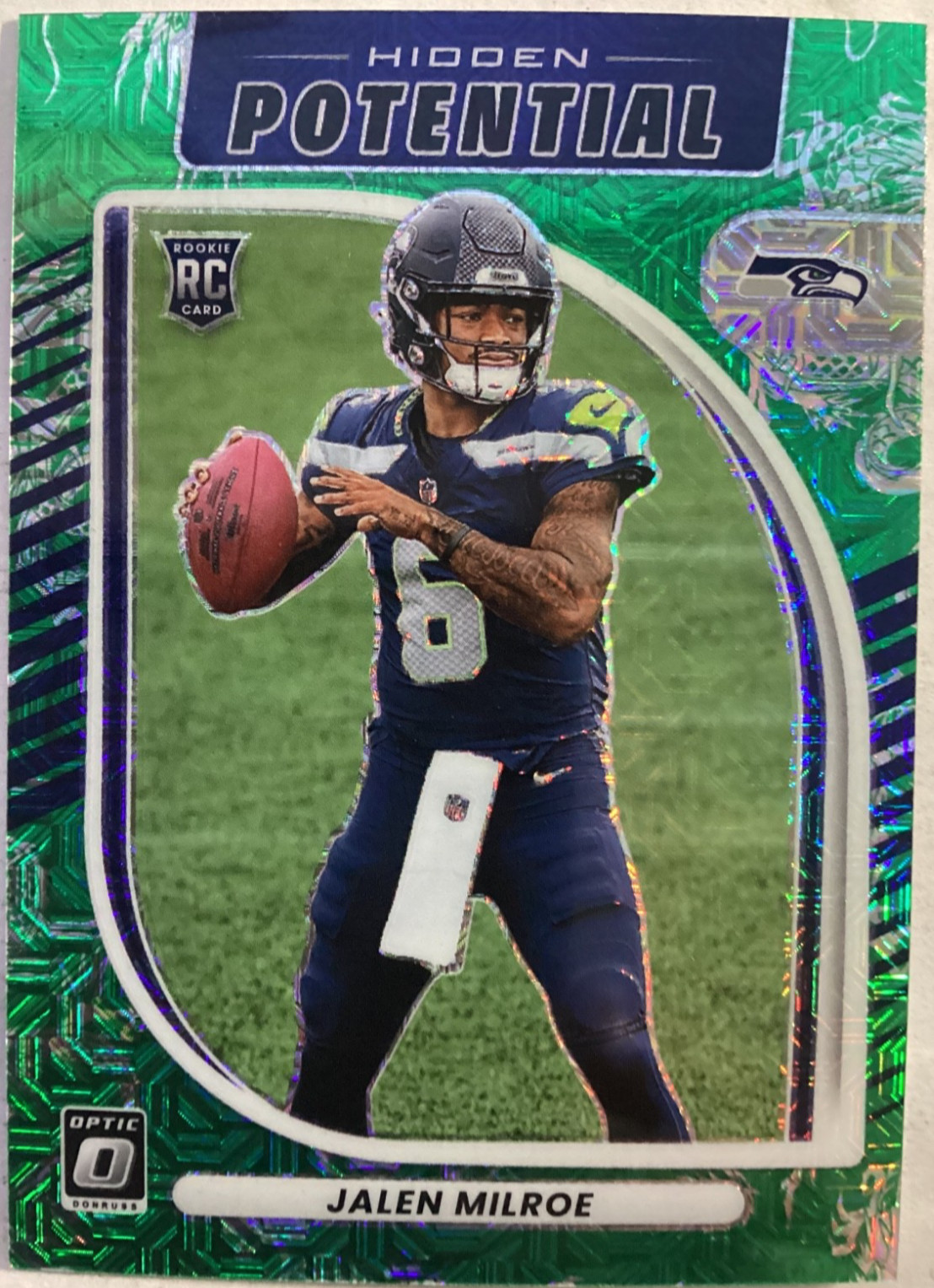 2025 Optic Jalen Milroe DRAGON Rookie (RC) /24 !!! Hidden POTENTIAL Seahawks