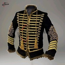 Mens Napoleonic Hussar Jacket Military Uniform Tunic Pelisse Jimi Hendrix Jacket