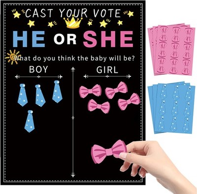 Kreatives Wahlspiel - Junge oder Mädchen Baby Gender Reveal Party mit 27 blauen Krawatten