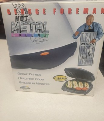 George Foreman 2 Serving Contact Grill PFAS-Free Ceramic Nonstick, Drip Tray