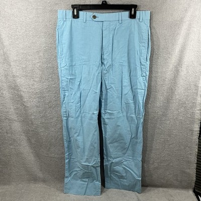 Brooks Brothers Fitzgerald Modern Fit Blue Lightweight Pants Mens 34x30