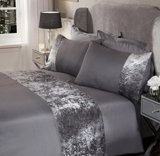 Image of Crushed Velvet king Size Duvet Set Sienna Home Collection