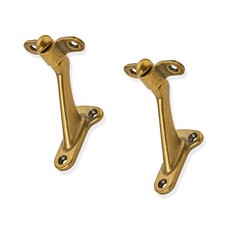 Antique Brass Handrail Brackets Heavy Duty Stair Rail Supports 2 Pack 3 Inch