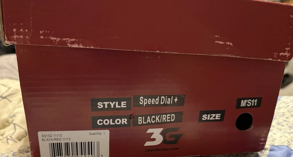 Zapatos de boliche 3G para hombre con esfera rápida + negros/rojos para mano derecha NUEVO Foto 4 de 4