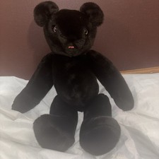 Charming Vintage Chocolate Brown Teddy Bear Red Nose Jointed Arms  Legs 14 In