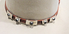 Sterling Silver Southwestern Hat Band with 5 Black Onyx Conchos  small 925 Buck