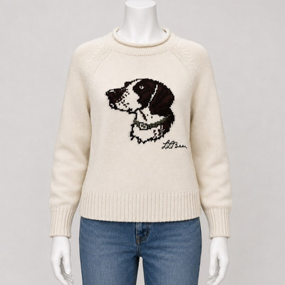 L.L. Bean Dog Signature Rollneck Original Cotton Sweater Womens Sz XS