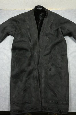 BISHT Coat Mens Small Black Faux Fur Lined Traditional Overcoat Damascus Syria