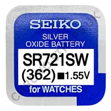 Seiko 362 / SR721SW Silver Oxide Watch Battery