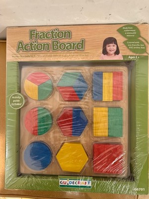 Fraction Action Board By Guidecraft #6701 ShopWorn  Includes 18 large pieces