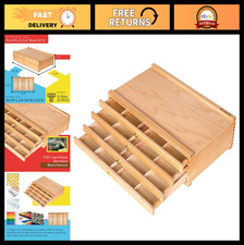 Portable 4-Drawer Artist Supply Storage Box - Beech Wood Organizer for Pencils,