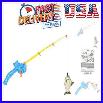 Cat Fishing Pole Toy - Funny Interactive Fish Toy for Cats, Kittens, and Smal...