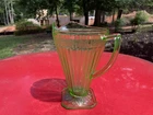 Jeanette Glass Company Green Depression Glass Pitcher  / Adam Pattern