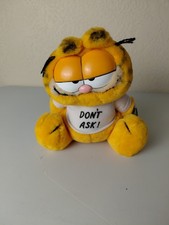 Vintage Dakin 1981 Garfield Plush  Don  t Ask   Shirt Stuffed Animal Toy Cute NWT