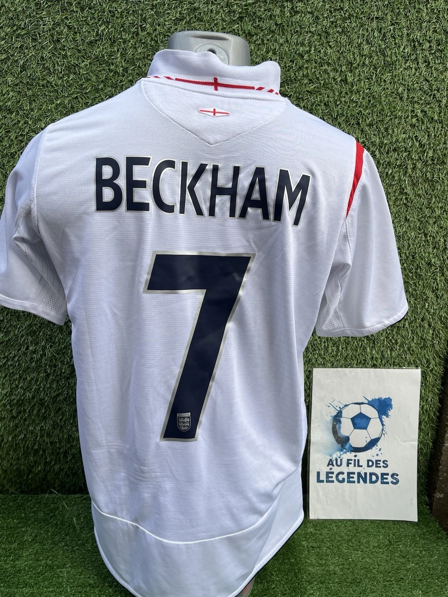 MAILLOT ANGLETERRE 2002 UMBRO David BECKHAM n°7 vintage football shirt jersey S EUR 74,90 - FR