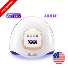 380W UV LED Nail Lamp 81 LEDs Gel Polish Dryer LCD Fast Curing Manicure Tool