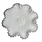 Vtg Fenton Silver Crest Epergne Three Hole Glass Bowl Base 11.5"x 11.5" No Horns