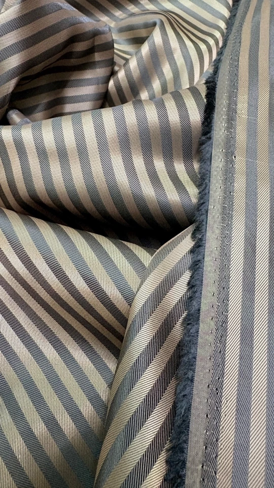 Dorado Negro Rayas Viscosa Cupro Tela Material Traje Chaqueta Corbatas Bolsas Forro Foto 2 de 4