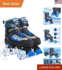 Roller Skates for Kids Boys Girls, 4 Size Adjustable Rollerskates with Light ...