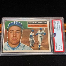 1956 TOPPS #150 DUKE SNIDER BROOKLYN DODGERS GRAY BACK