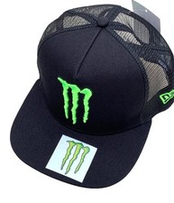 M Black Flat Brim Trucker Cap. 3 Logos. BMX. Motocross.