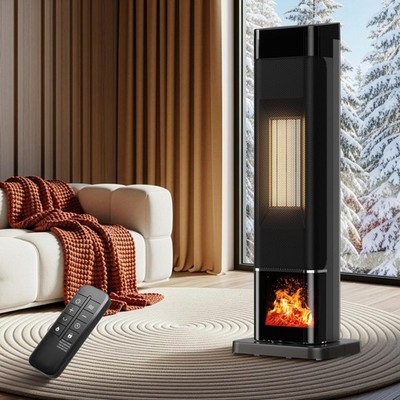 Uthfy Space Heater for indoor use Large Room Heater with 3D Flame Effect 1500W