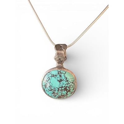 Unbranded Turquoise Pendant Women OS Blue Excellent Sterling Silver 925