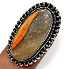 Bumble Bee Jasper 925 Silver Plated Ring US 7 Classy Look Most Beautiful GW