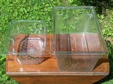 EUC Krowne 30-160 6" Deep Perforated Dump Sink Basket + Cambro 12189CW Food Bin