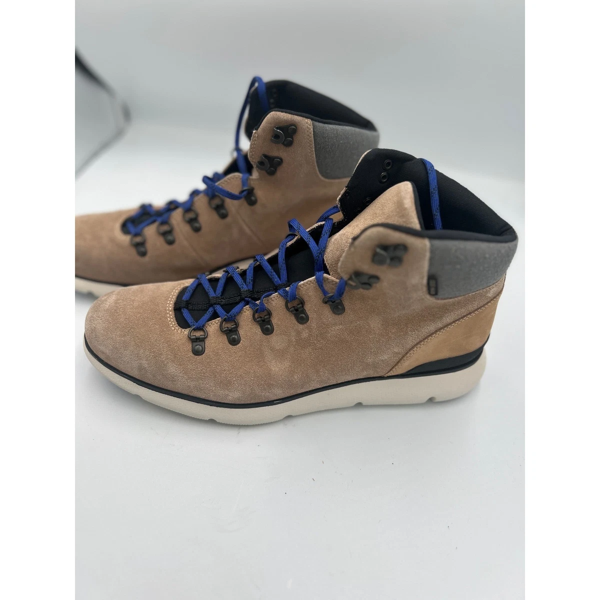 Cole Haan Zerogrand Hiker Boots Mens 11M Tan Suede Leather Blue Laces C35580 Suede Cole Haan Zerogrand Boots for Men for sale | eBay main image 3