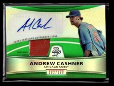2010 Bowman Platinum Andrew Cashner Patch Auto Green Refractor /199 UX5530