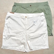 Lot of 2 L.L. BEAN Women's Comfort Stretch Bermuda Shorts Size 24W Pockets
