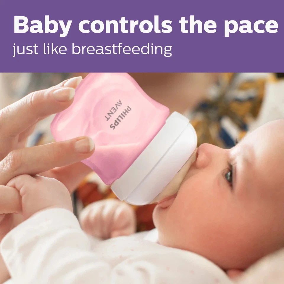 Philips Avent Natural Response Nipple, 粉红色, 4oz,3pk, S 婴儿奶瓶 — 第 2/4 张图片