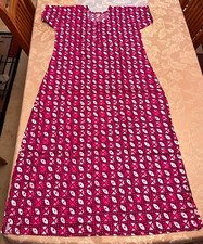 New Magenta Indian Cotton Blend Print Nightgown