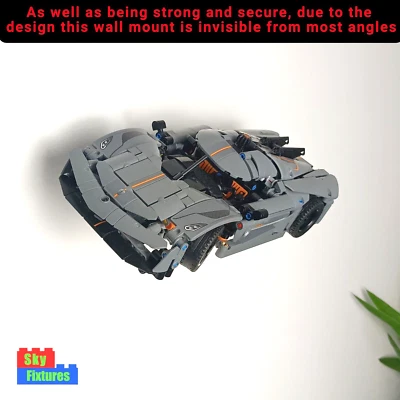 SKY FIXTURES Wall mount for LEGO Koenigsegg Jesko Absolut 42173 42184 bracket STAINLESS STEEL