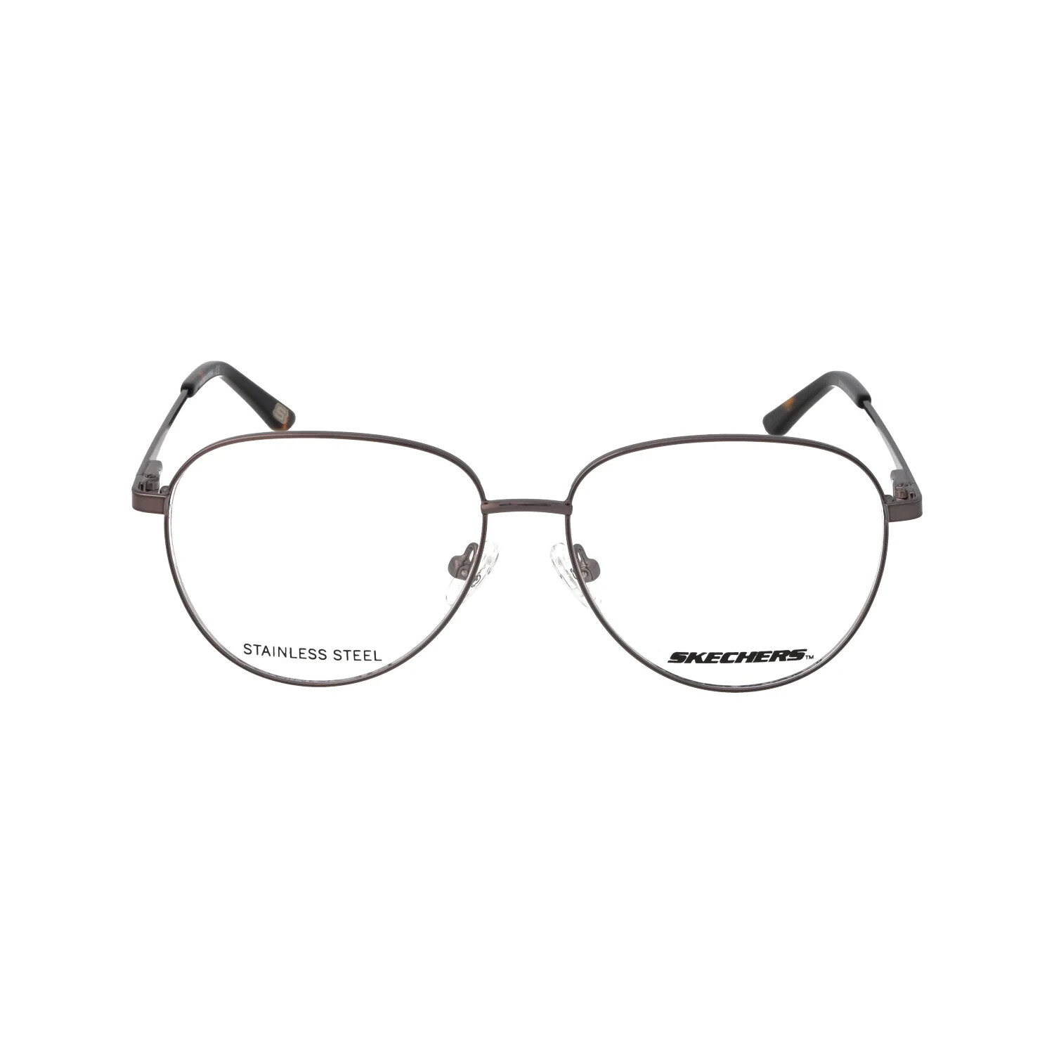 Круглые оптические очки Skechers SE3334 008 в металлической оправе из оружейного металла 52-13-135